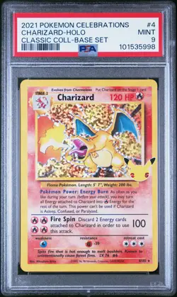 2021 POKEMON CELEBRATIONS CLASSIC COLL #4 CHARIZARD-HOLO PSA 9 - Image 1