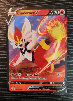 Pokemon- Cinderace V 043/264- Fusion Strike- Holo Ultra Rare Card - Image 1