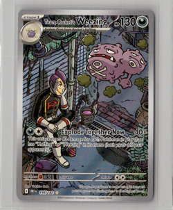 Team Rocket's Weezing 199/182 - Pokemon TCG Destined Rivals Illustration Rare NM - Image 1