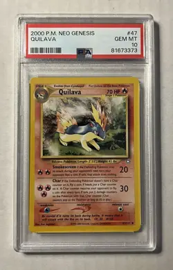2000 POKEMON NEO GENESIS QUILAVA 47/111 UNCOMMON PSA - Image 1