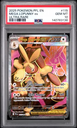 2025 POKEMON PFL EN-PHANTASMAL FLAMES ULTRA RARE #115 MEGA LOPUNNY EX PSA 10 - Image 1