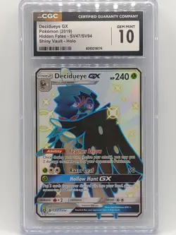 Pokemon 2019 Hidden Fates Decidueye GX SV47/SV94 Shiny Vault CGC 10 Gem Mint - Image 1