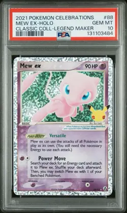 Pokemon Celebrations Mew EX-Holo Classic Collection Legend Maker 88/92 PSA 10 - Image 1