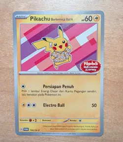 Pikachu Berkemeja Batik 190/SV-P - Sealed Indonesia Promo Pokemon TCG NM - Image 1