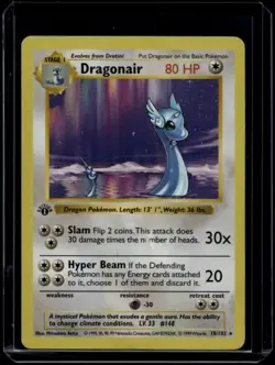 Pokemon TCG Dragonair 18/102 Base Set Shadowless 1st Edition LP - Image 1
