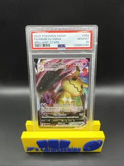 2022 POKEMON SWORD & SHIELD BRILLIANT STARS #069 FULL ART/MIMIKYU VMAX PSA 10 - Image 1