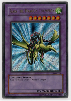 Yugioh Gaia the Dragon Champion LOB-125 Secret Rare Unlimited Ultra Misprint LP - Image 1