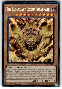 Yugioh The Legendary Exodia Incarnate Secret Rare 1st Edition English BLTR-EN051 - Image 1