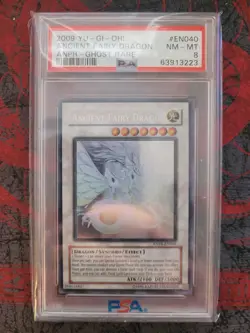 Yugioh Ancient Fairy Dragon Ghost Rare Unlimited PSA 8 - Image 1