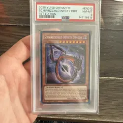 2025 Yu Gi Oh MZTM Schwrzchld Infinity Dragon 1st Edition #EN013 PSA 8 - Image 1
