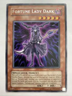 YUGIOH FORTUNE LADY DARK SOVR-EN011 RARE UNLIMITED ED NM - Image 1