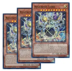 Yugioh - Regenesis Lord x 3 - 1st Edition Ultra Rare NM - Free Holo Card - Image 1