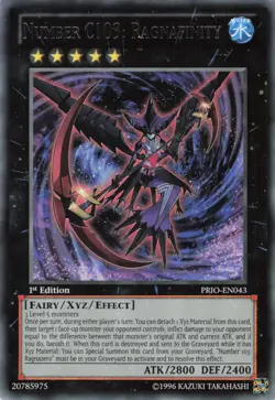 Yugioh Number C103: Ragnafinity PRIO-EN043 Rare 1st Edition NM - Image 1