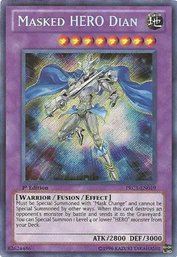 Yugioh! LP Masked HERO Dian - PRC1-EN019 - Secret Rare - 1st Edition Lightly Pla - Image 1