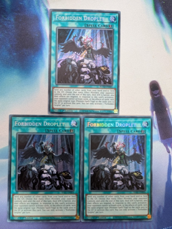 YuGiOh! Forbidden Droplet RA01-EN064/ROTD-EN065 Secret Rare x 3 PLAYSET 1st Ed - Image 1