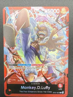Monkey.D.Luffy ST21-001 - One Piece TCG Starter Deck EX: Gear 5 Foil NM Leader - Image 1