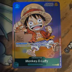 Monkey D Luffy P-037 1st Anniversary Tournament STAMP Promo Holo One Piece Card - Image 1