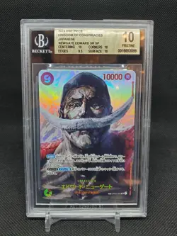 Newgate Edward OP02-004 SR SP Kingdom of Conspiracies Japanese One Piece BGS 10 - Image 1