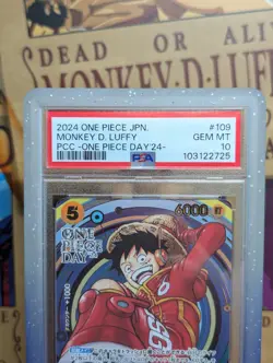 Monkey D. Luffy - OP07-109 - ONE PIECE DAY 24 PROMO PSA 10 Japanese With Guard - Image 3