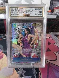 One Piece Card Game Boa Hancock OP07 Manga Alt Art AGS GEM MINT 10 English Slab - Image 1