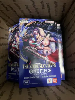 10 x One Piece OP14 - THE AZURE SEA’S SEVEN - Sleeved Blister Booster Packs Lot - Image 1