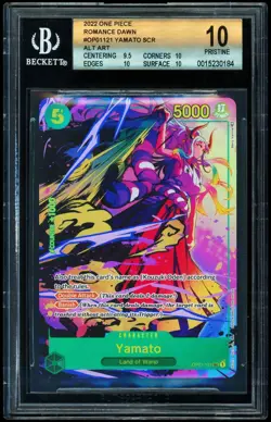 One Piece Romance Dawn BGS 10 Yamato OP01-121 Secret Rare Alt Art English - Image 1