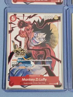 Monkey.D.Luffy One Piece ST01-012 SR 3rd Anniversary Edition English NM - Image 3