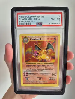 Stunning PSA 8 CHARIZARD Holo - SHADOWLESS - 1999 Pokemon Game - Image 1