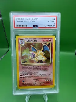 1999 POKEMON GAME CHARIZARD - HOLO - PSA 6 - #4 4/102 EX-MT GENUINE - Image 1