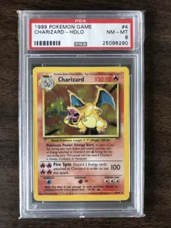 1999 Pokemon Game #4 Charizard Holo PSA 8 NM-MT - Image 1
