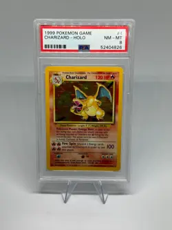 1999 Pokemon Game #4/102 Charizard Holo PSA 8 - Image 1