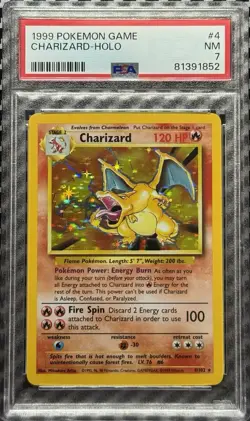 1999 Pokemon Game #4 Charizard Holo PSA 7 Card Trusted Seller Free Ship Base Set - Image 1