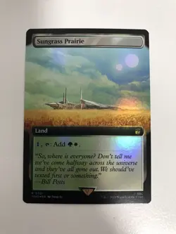 Sungrass Prairie Foil Extended Borderless MTG Magic Gathering Card NM Mint WHO - Image 1