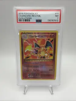 Pokemon Evolutions XY 2016 Charizard Reverse Holo Foil Card #11/108 PSA 7 NM - Image 1