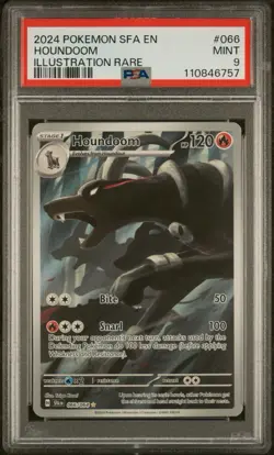 Pokemon TCG Houndoom Card 66/64 Illustration Rare, Shrouded Fable, PSA 9 Mint - Image 1
