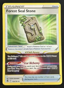 Forest Seal Stone 156/195 Silver Tempest Trainer Holo Rare Pokemon TCG Card NM - Image 1