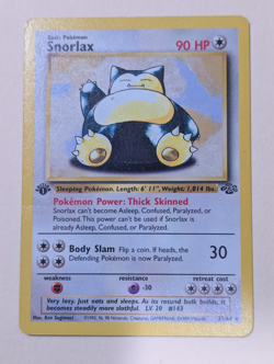 SNORLAX 27/64 Jungle 1st EDITION non-holo rare Pokemon TCG card - Image 1