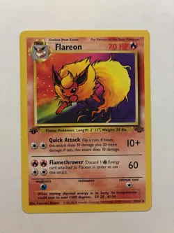 Pokemon TCG Jungle Flareon First Edition Non-Holo Card #19/64 MP - Image 1