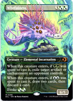 Magic Gathering Wistfulness Borderless Lorwyn Eclipsed Regular MTG Card - Image 1