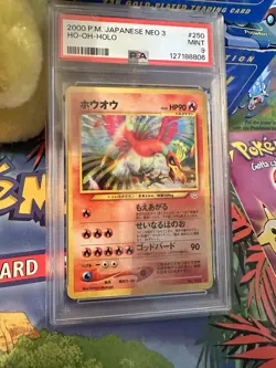Neo 3 Revelation 250 Ho-Oh Holo PSA 9 Mint TCG Card 2000 Japanese Edition - Image 1