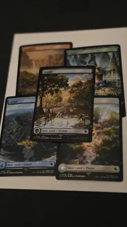 MTG Final Fantasy Chocobo Track Foil Lands Set (5) One of Each Color - Image 1