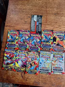 Lot 15 Pokemon Booster Packs. 4 Prismatic.5 Phantasmal.3 Mega. 3 Destined Rivals - Image 3