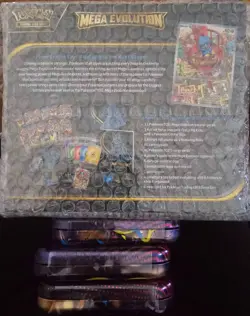 SEALED/NEW BUNDLED Mega Evolution !!Pokemon Center!! ETB - Lucario + 3 Mini Tins - Image 3