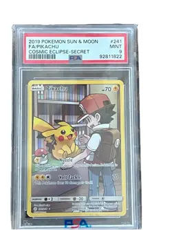 Pikachu & Red #241 PSA 9 - Cosmic Eclipse Full Art Pokemon 2019 - Image 1