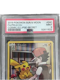 Pikachu & Red #241 PSA 9 - Cosmic Eclipse Full Art Pokemon 2019 - Image 5
