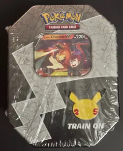 Pokemon TCG 25th Anniversary Celebrations Tin Lance's Charizard V New - Image 1