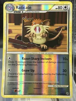 Pokemon TCG Raticate Undaunted 34/90 Reverse Holo - Image 1
