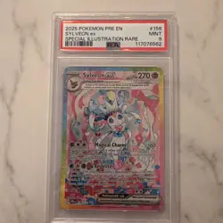 PSA 9 Pokemon Prismatic Evolutions PRE EN SIR Sylveon EX 156/131 MINT Condition! - Image 1