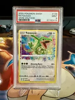 2020 RAYQUAZA Amazing Rare 138/185 Pokemon SWSH Vivid Voltage PSA 9 Mint - Image 1