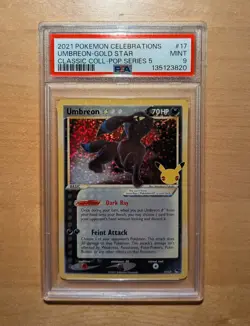 Umbreon-gold Star 17 Celebrations Classic Collection Pokemon PSA 9 - Image 1